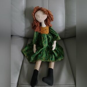 Source Unknown Green Doll with Brown Hair